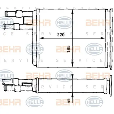 Schimbator caldura, incalzire habitaclu HELLA 8FH 351 313-171