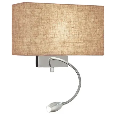 Aplica Kronplatz, 2 becuri, dulie E27 + LED, L:320 mm; H:225 mm; Maro