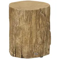 HOMCOM Măsuță laterală aspect toc de copac picioare nivelabile 37 cm x 37 cm x 43 cm beton maro | Aosom Romania