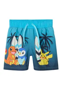 Pantaloni scurti de baie baieti 13239656 - Poliester - Albastru - Albastru