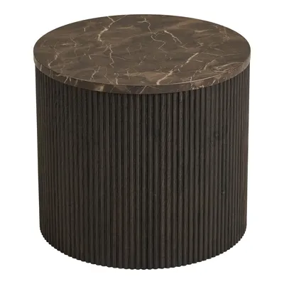 Măsuță auxiliară rotundă cu blat cu aspect de marmură ø 45 cm Rota – House Nordic