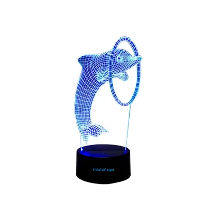 Lampa de veghe 3D, LED 7 culori, lumina ambientala - Delfin