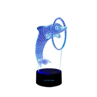 Lampa de veghe 3D, LED 7 culori, lumina ambientala - Delfin