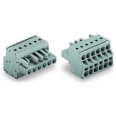2-conductor female connector; 2.5 mm²; Pin spacing 5 mm; 16-pole; 2,50 mm²; gray