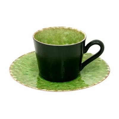 Ceașcă verde/neagră din gresie ceramică 190 ml Riviera – Costa Nova