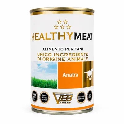 Conserva pentru caini Healthy Meat Monoproteic cu rata 400 gr
