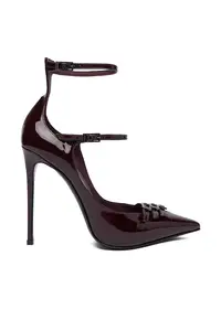 Pantofi dama - toc - piele naturala - visiniu -