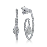 Cercei din aur alb cu diamante de 1.51ct