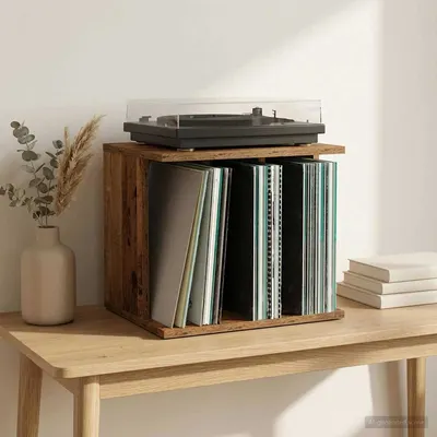 vidaXL Depozitare Vinil Lemn vechi 42 x 33 x 36 cm Lemn prelucrat