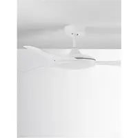 Lustra cu ventilator BLAIRE Aluminiu Mat Alb & Sticla 3ABS Alb Blades Motor DC 38W 220 - 240 Volt IP20