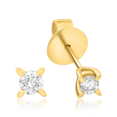 Cercei din aur galben cu diamante solitaire de 0.5ct