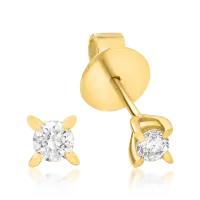 Cercei din aur galben cu diamante solitaire de 0.5ct