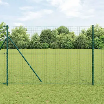 vidaXL Fixare la sol gard Euro 10 x 1,5 m Oțel cu strat de PVC Verde