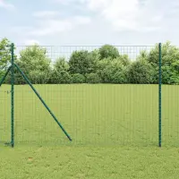 vidaXL Fixare la sol gard Euro 10 x 1,5 m Oțel cu strat de PVC Verde