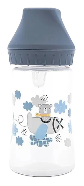 Biberon cu gâtul larg Lorelli My Friend - 250 ml, Cameo Blue