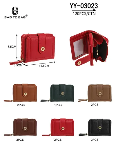 Portofel Engros de Damă Compact Bag to Bag cu Capsă Frontală, YY-03023