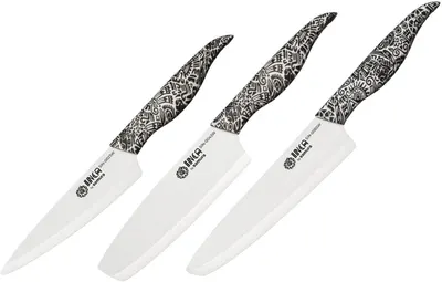 Set de 3 cuțite Samura - Inca, mâner negru și alb