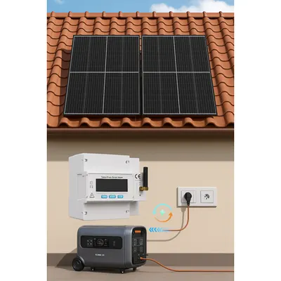 Sistem solar 3 in 1 pentru locuinte si cabane, cu acumulator integrat , panouri fotovoltaice si sistem fixare pe tigla