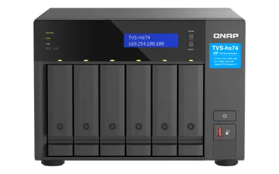 NAS QNAP H674 6-Bay, CPU Intel Core i5-12400 6-core 12-thread Processor, up to 4.4GHz, RAM 32GB (2x 16GB) DDR4 SODIMM (Max. 128G