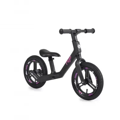 Bicicleta copii fara pedale Byox Mojo BlackPink 12 inch, suport picioare si inaltime sa reglabila 34-40 cm, anvelope gonflabile, de la 3 ani, suport pentru picioare pe ambele parti ale cadrului