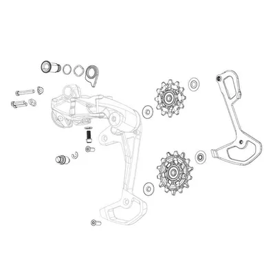 Set cu carcasă schimbător spate Red XPLR AXS E1 1895