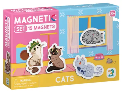 Joc magnetic Dodo - Pisici, 15 piese