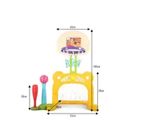 Set de joaca 3 in 1 Nichiduta Garden Sport Yellow cu Poarta fotbal, Cos baschet cu inaltime reglabila, 61x53x99 cm