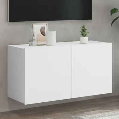 vidaXL Comodă TV de perete, alb, 80x30x41 cm