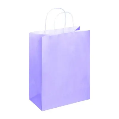 Pungi din Hartie cu Manere, Lila, Interior Alb, 25 x 14 x 30 cm, 100 Bucati