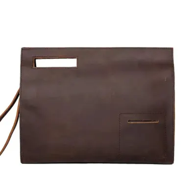Servieta unisex, Adalbert GT3106, piele naturala, Maro inchis