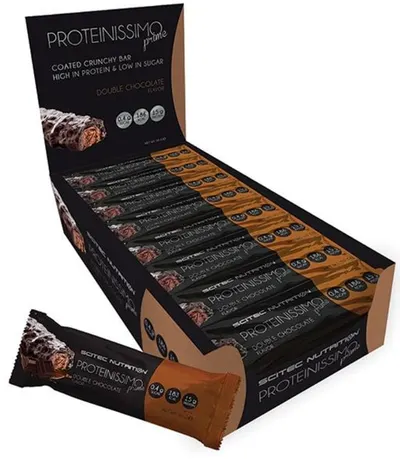 Proteinissimo Prime Batoane proteice, ciocolată dublă, 24 buc, Scitec Nutrition
