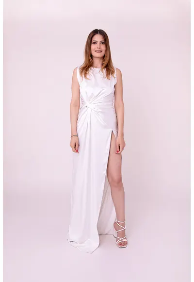 Rochie cu slit lateral Forever Mine - Alb