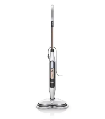 Aparat de curat cu aburi Shark Steam Mop S8201EU automat cu abur si curatare, 2 placute rotative, 3 setari de abur, igienizeaza, indeparteaza petele si murdaria, podelele dure (Alb/Gri)