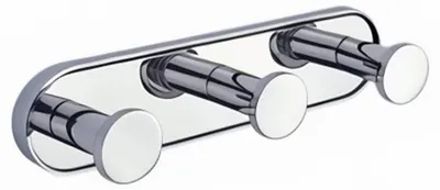 Agățătoare de perete triplă Inter Ceramic - Lusso, 17.2 x 4.15 x 5 cm, Chromе