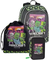 Set școlar rucsac, geantă sport și penar Panini Minecraft - Movie
