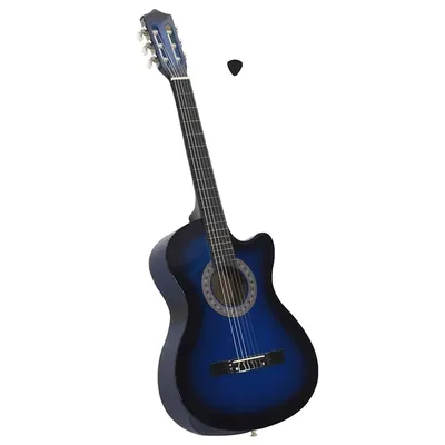 vidaXL Chitară clasică occidentală, 6 corzi, albastru ombre 38"