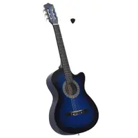 vidaXL Chitară clasică occidentală, 6 corzi, albastru ombre 38"