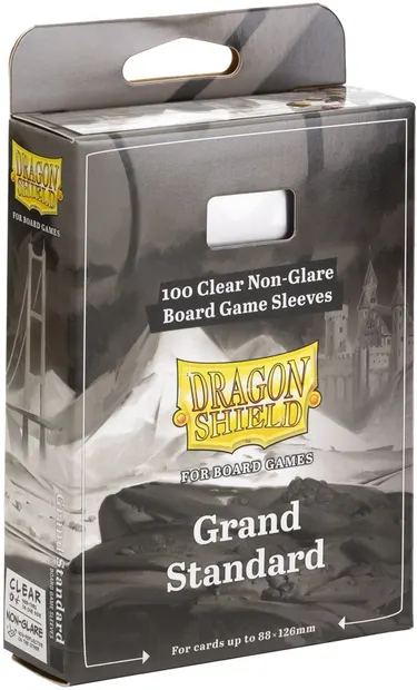 Protecții pentru cărți Dragon Shield - Grand Standard, Clear/Non-Glare, 88 x 126 mm (100 buc)