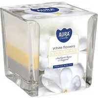 Lumânare parfumată Bispol Aura - White Flowers, 170 g