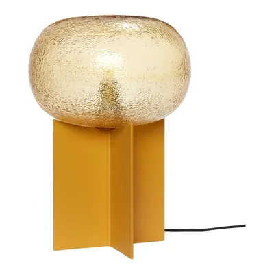 Veioză portocalie cu abajur din sticlă (înălțime 36 cm) Podium – Hübsch