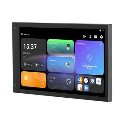Panou de control smart hibrid cu ecran tactil IP WiFi Dahua SCP3044A-BZ, 4 fire, ecran 10.1 inch IPS, Zigbee, Android, 4GB RAM, difuzor, slot card, interior, PoE
