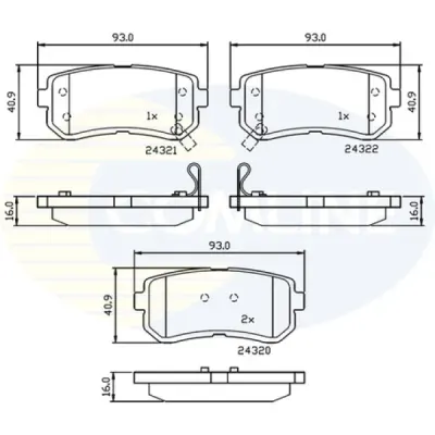 Set placute frana, frana disc COMLINE CBP32016