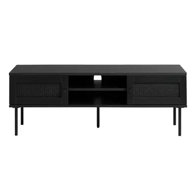 Masă TV neagră cu aspect de lemn de stejar 120x43 cm Pensacola – Unique Furniture