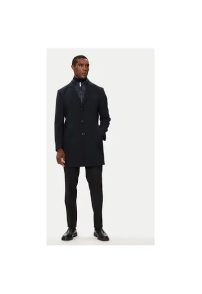 Palton barbati - 304797736 - Poliester/Lana - 50 EU - Albastru