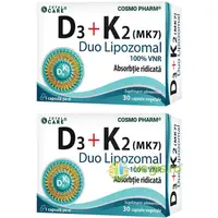 Pachet Vitamina D3 + K2 (Duo Lipozomal) 30cps+30cps