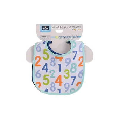 Set 3 bavete bumbac si peva 30 x 19 cm inchidere cu banda velcro baietei