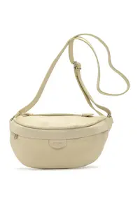 Geanta crossbody de piele cu bareta ajustabila Kidney - Crem