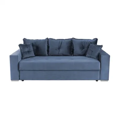 Canapea extensibila ARISSA, 3 locuri, cu arcuri, albastru, 235x110x77 cm