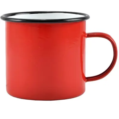 Cana Emailata cu Maner, 670 ml, Rosie, Perfect Home