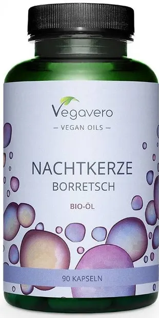 Nachtkerze Borretsch Bio öl, 90 capsule, Vegavero